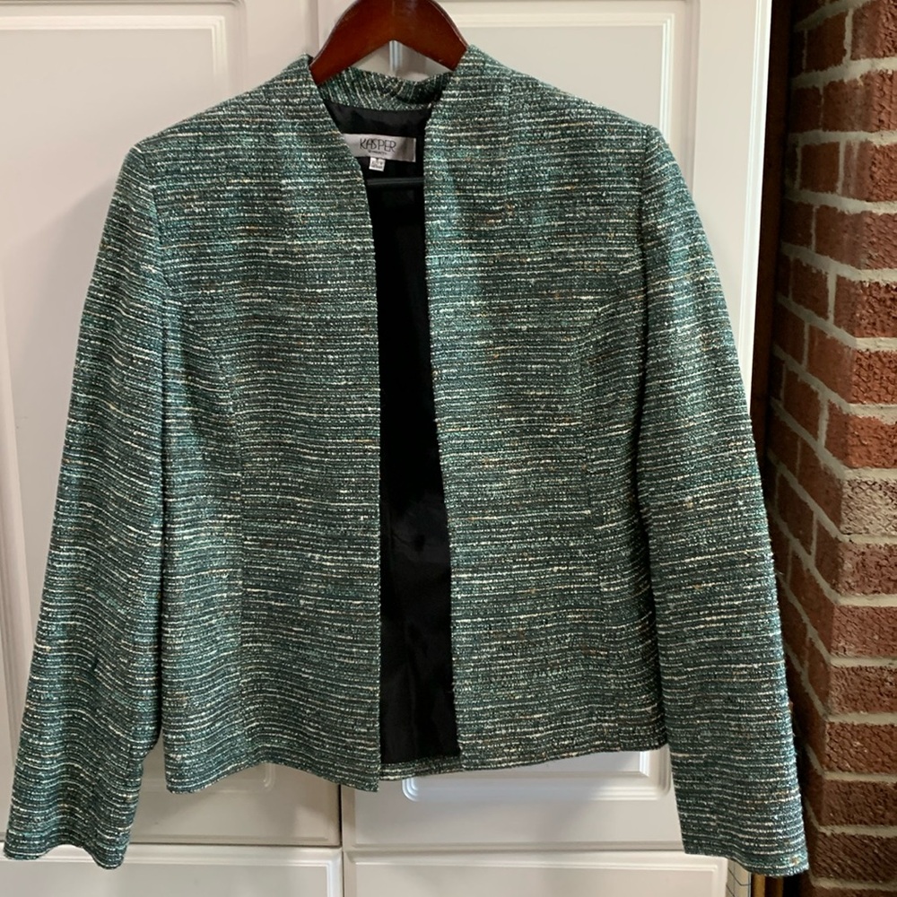 Ladies size 8 green jacket by Kasper